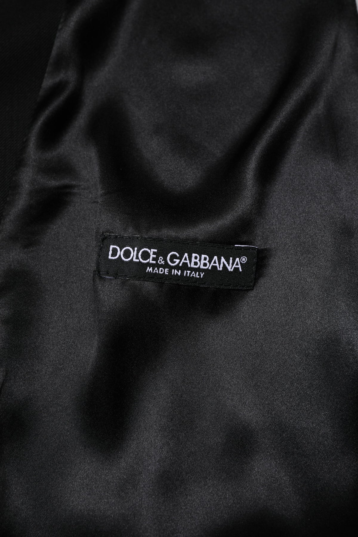 Dolce & Gabbana Men's Single Breasted Viscose & Virgin Wool Vest - Black