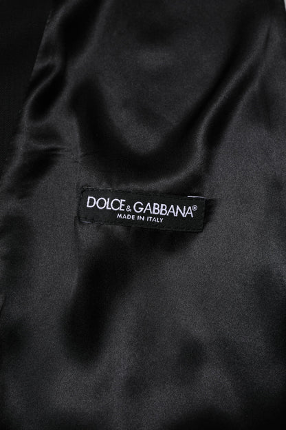 Dolce & Gabbana Men's Single Breasted Viscose & Virgin Wool Vest - Black