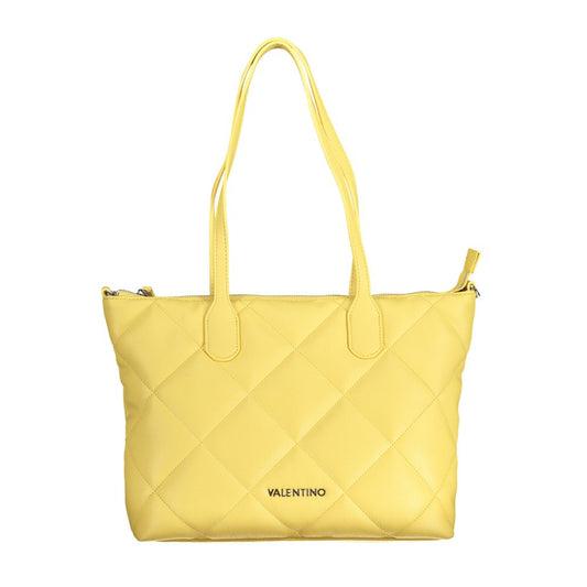 Valentino Bags Yellow Quilted Faux Leather Shoulder Handbag