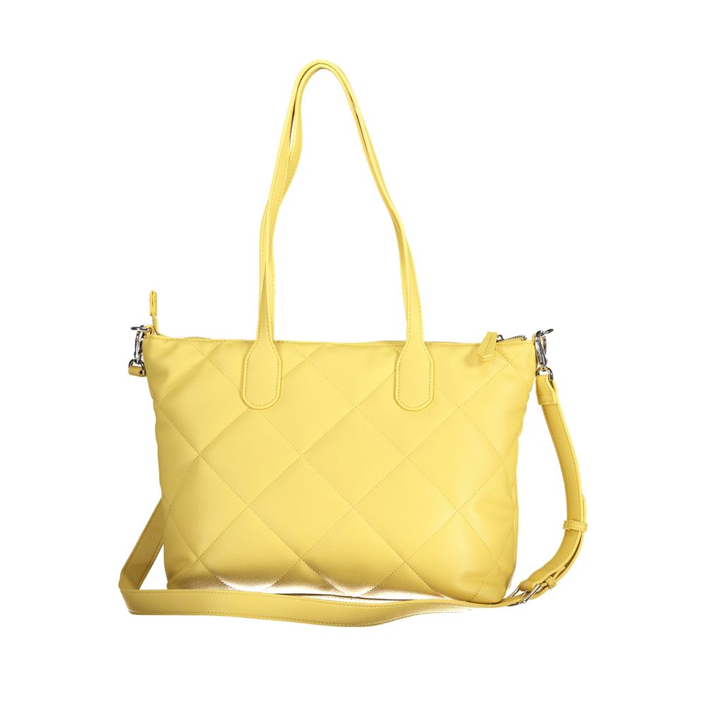 Valentino Bags Yellow Quilted Faux Leather Shoulder Handbag