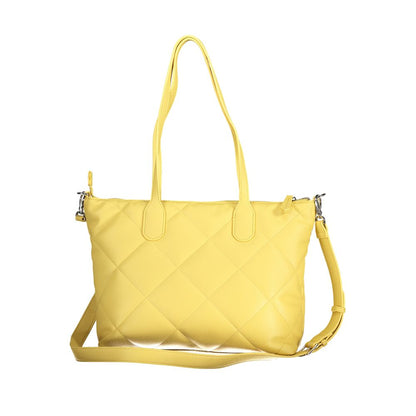 Valentino Bags Yellow Quilted Faux Leather Shoulder Handbag