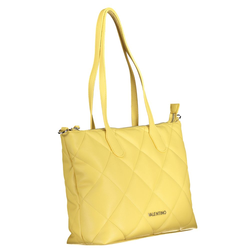 Valentino Bags Yellow Quilted Faux Leather Shoulder Handbag