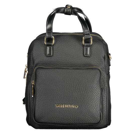 Mario Valentino Black Faux Pebble Leather Backpack