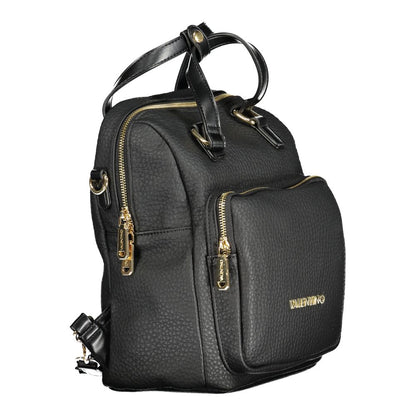 Mario Valentino Black Faux Pebble Leather Backpack