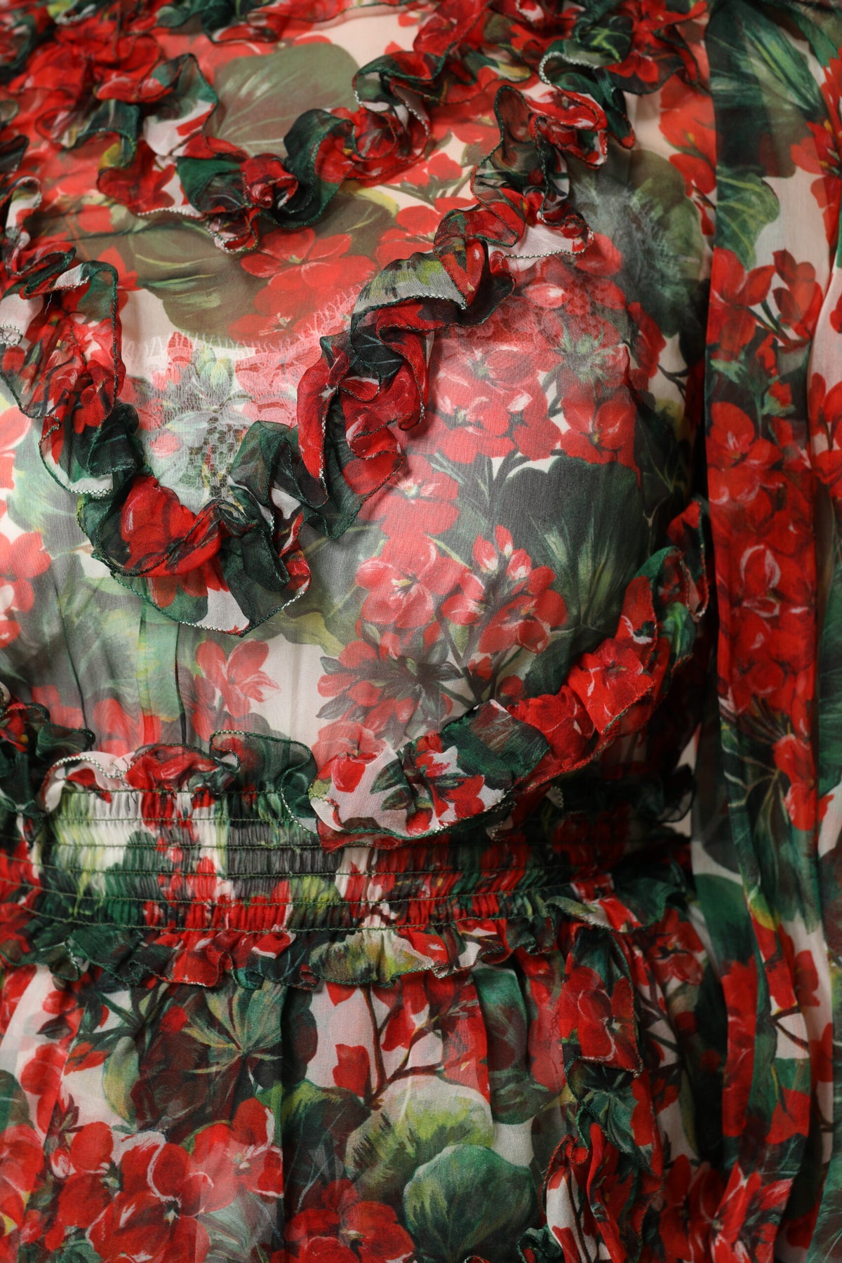 Dolce & Gabbana Women's One Shoulder Asymmetric Long-Sleeve Round Neck Stretch Cotton Nylon & Silk Mini Dress - Multicolor Floral Print