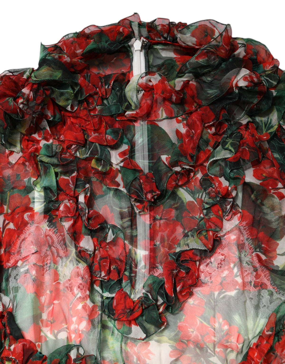 Dolce & Gabbana Women's One Shoulder Asymmetric Long-Sleeve Round Neck Stretch Cotton Nylon & Silk Mini Dress - Multicolor Floral Print