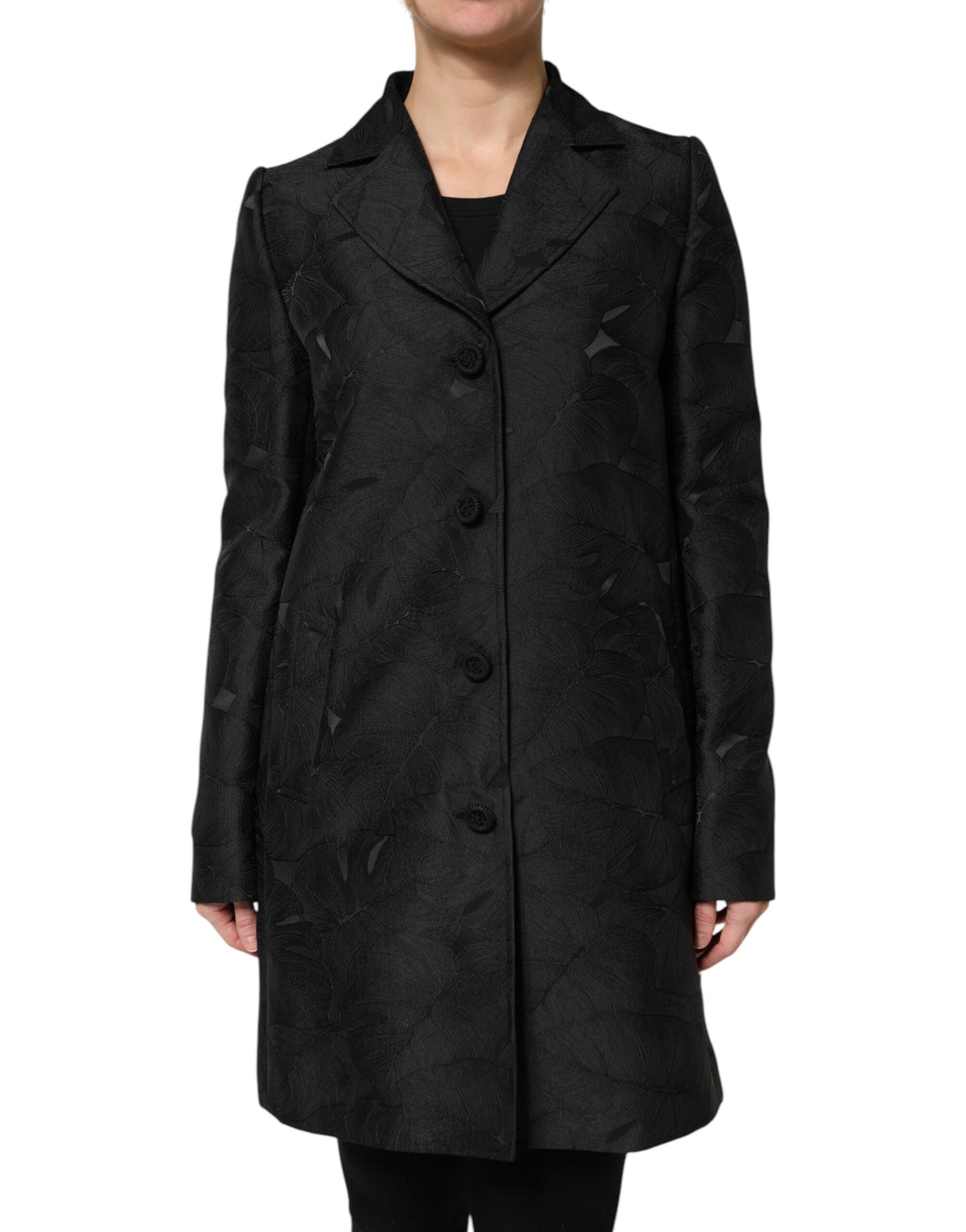 Dolce & Gabbana Women's Single Breasted Polyester & Nylon Trench Coat - Black