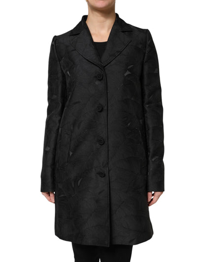 Dolce & Gabbana Women's Single Breasted Polyester & Nylon Trench Coat - Black