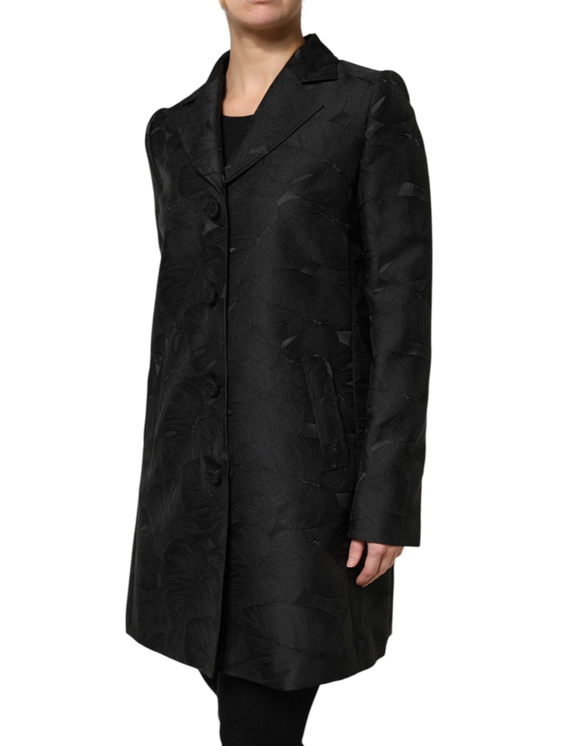 Dolce & Gabbana Women's Single Breasted Polyester & Nylon Trench Coat - Black