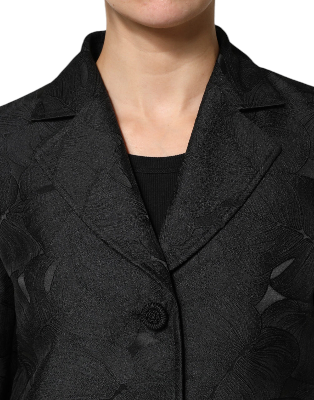 Dolce & Gabbana Women's Single Breasted Polyester & Nylon Trench Coat - Black