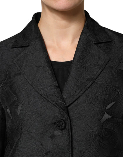 Dolce & Gabbana Women's Single Breasted Polyester & Nylon Trench Coat - Black