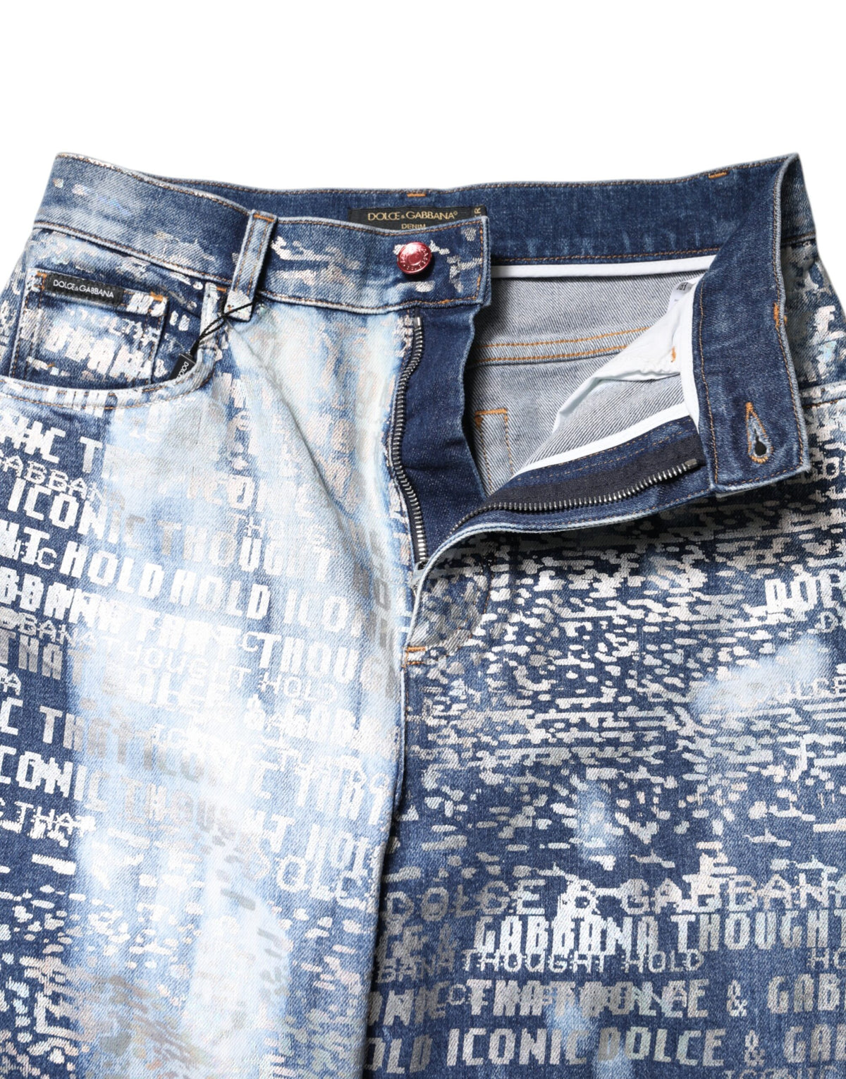 Dolce & Gabbana Women's High Rise Stretch Denim Cotton Jeans - Blue Print