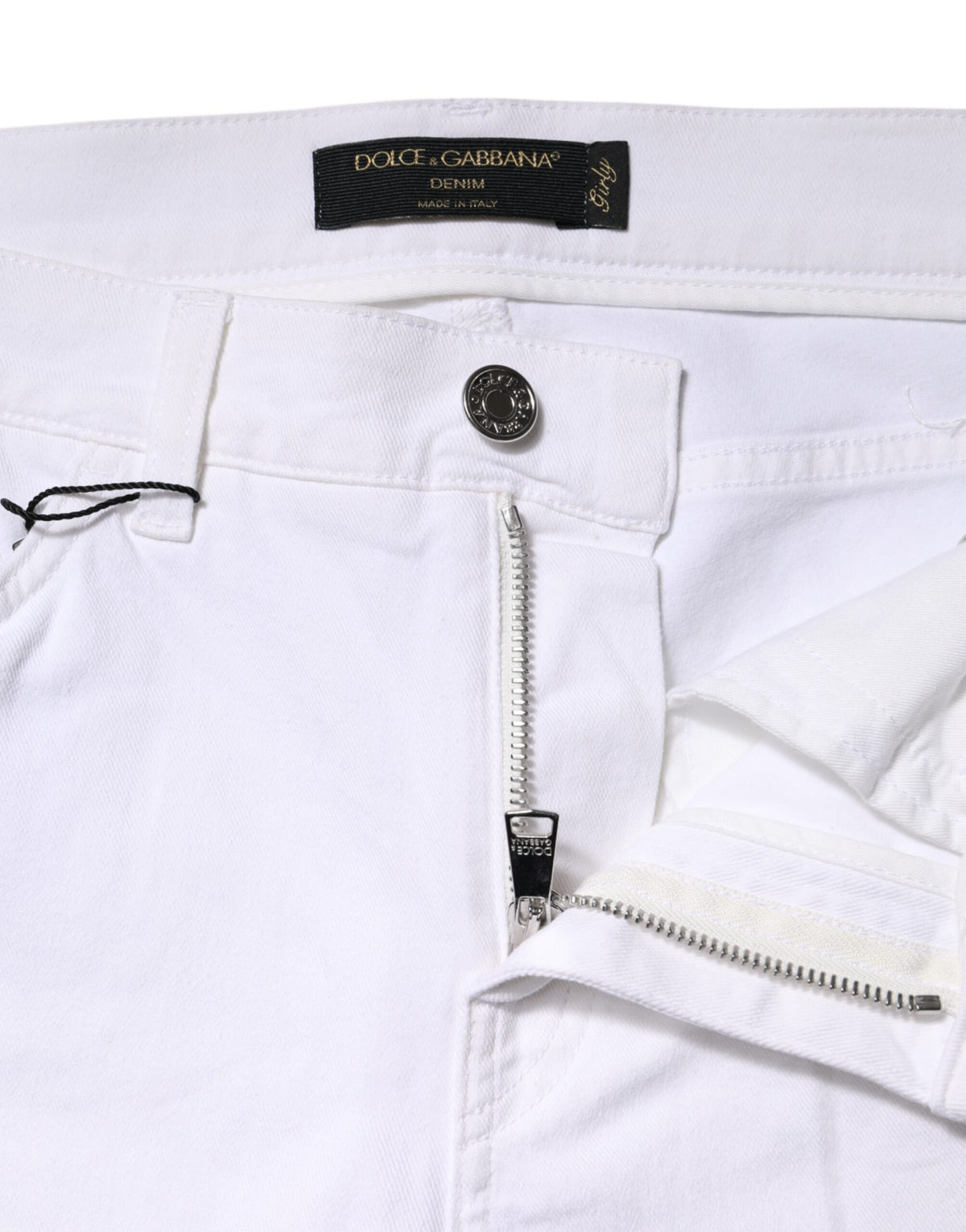 Dolce & Gabbana Women's Mid Rise Cotton Denim Nylon & Sequins Jeans - White Floral