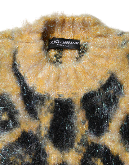 Dolce & Gabbana Women's Crew Neck Virgin Wool Silk Mohair & Polyester Sweater - Multicolor