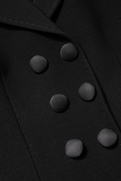 Dolce & Gabbana Women's Double Breasted Virgin Wool Silk Nylon & Elastane Jacket - Black