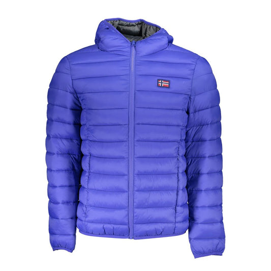 Hooded Overcoat by Norway 1963 for men in polyamide blue features an satoral silhouette, showcasing a sophisticated hooded neckline and satoral pockets & hooded for a premium, timeless look.