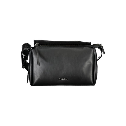 Calvin Klein Black Smooth Faux Leather Shoulder Handbag