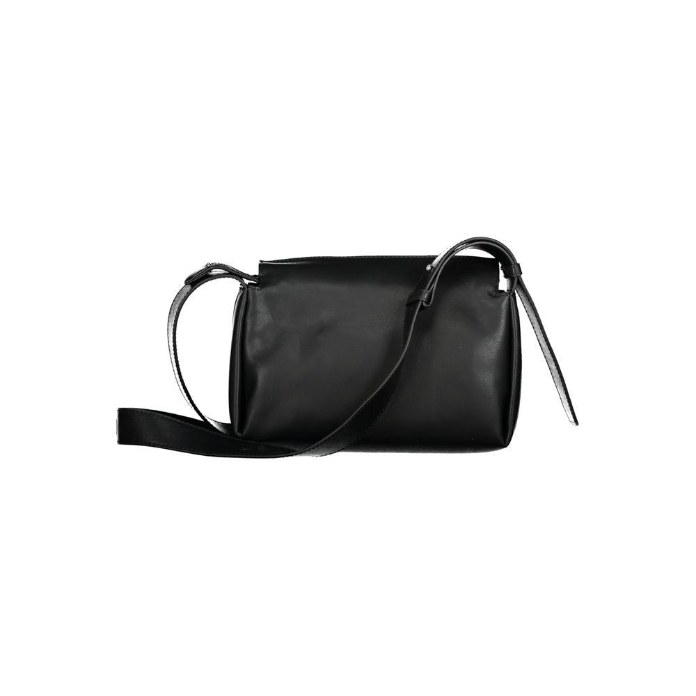 Calvin Klein Black Smooth Faux Leather Shoulder Handbag