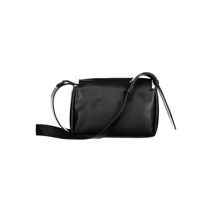 Calvin Klein Black Smooth Faux Leather Shoulder Handbag