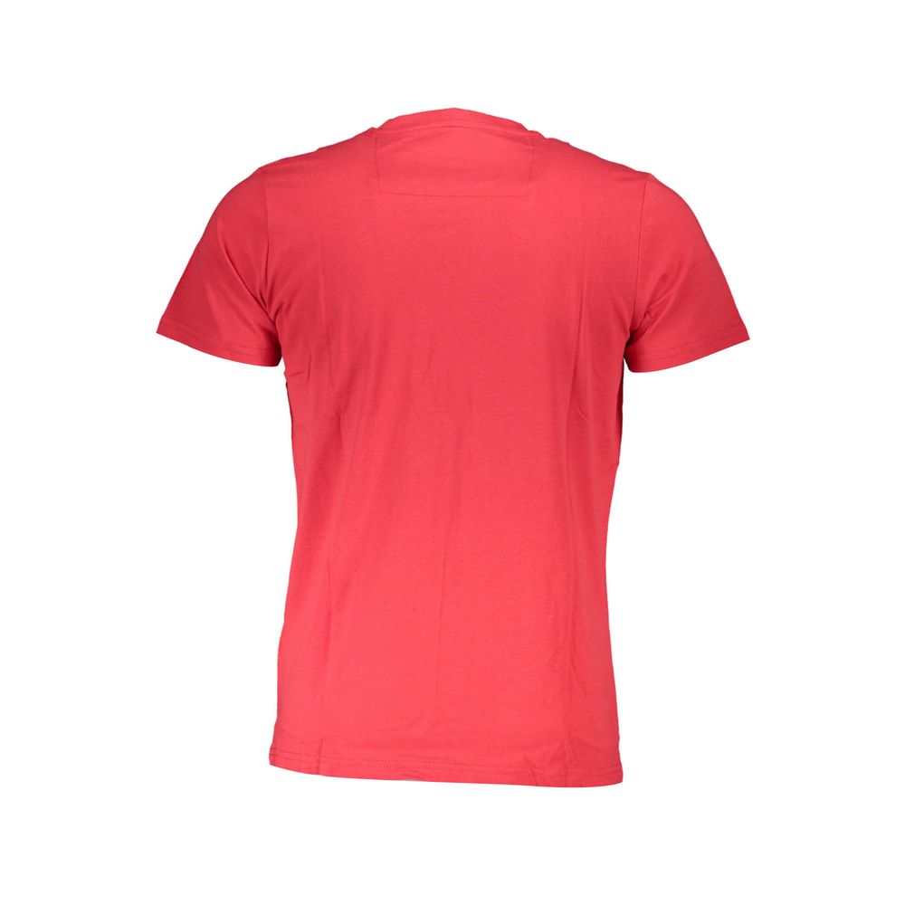 T-Shirt by Cavalli Class for men in cotton red & print features an edgy silhouette, meticulously detailed with a sophisticated and for a truly edgy finish.