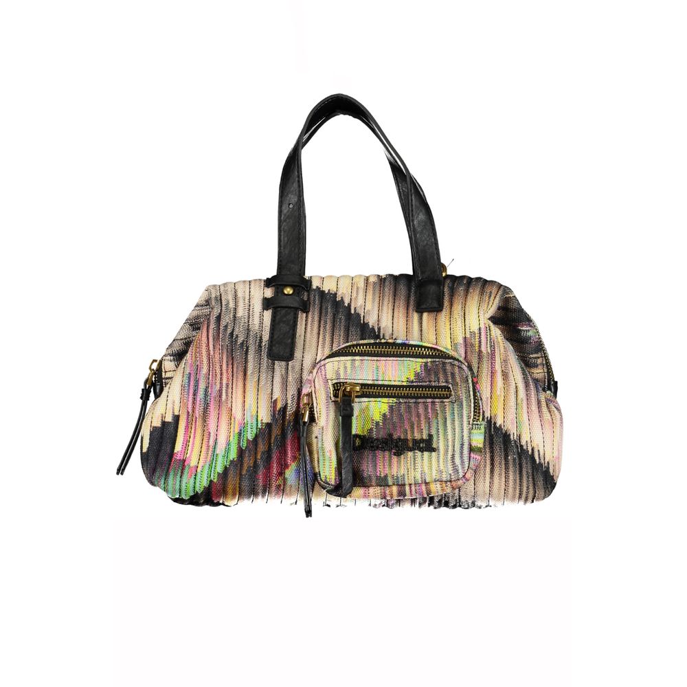 Desigual Black Multicolour Polyester Duffle Handbag