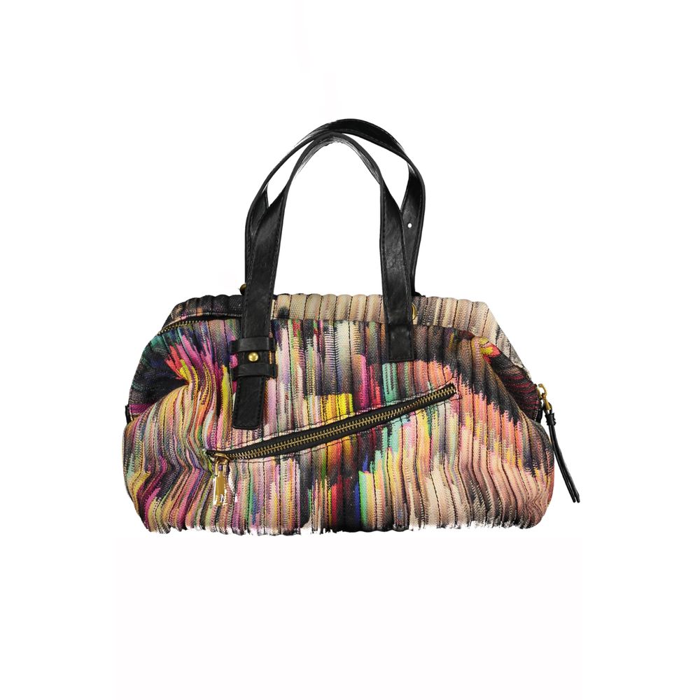 Desigual Black Multicolour Polyester Duffle Handbag