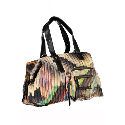 Desigual Black Multicolour Polyester Duffle Handbag