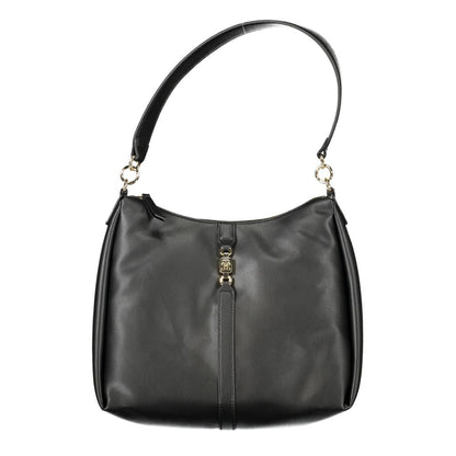 Tommy Hilfiger Black Polyester Leather Effect Shoulder Handbag