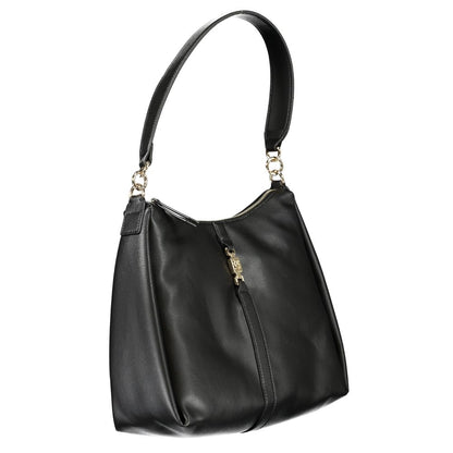 Tommy Hilfiger Black Polyester Leather Effect Shoulder Handbag