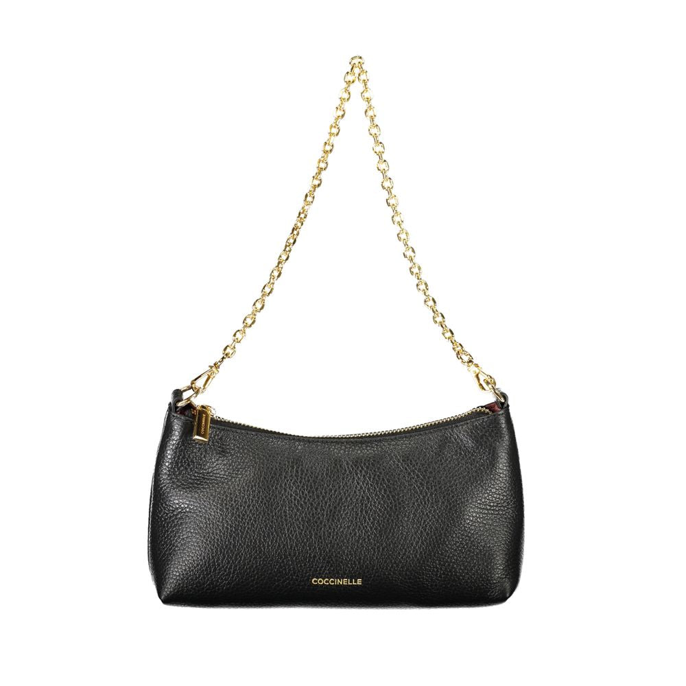 Coccinelle Black Leather Chain Shoulder Handbag