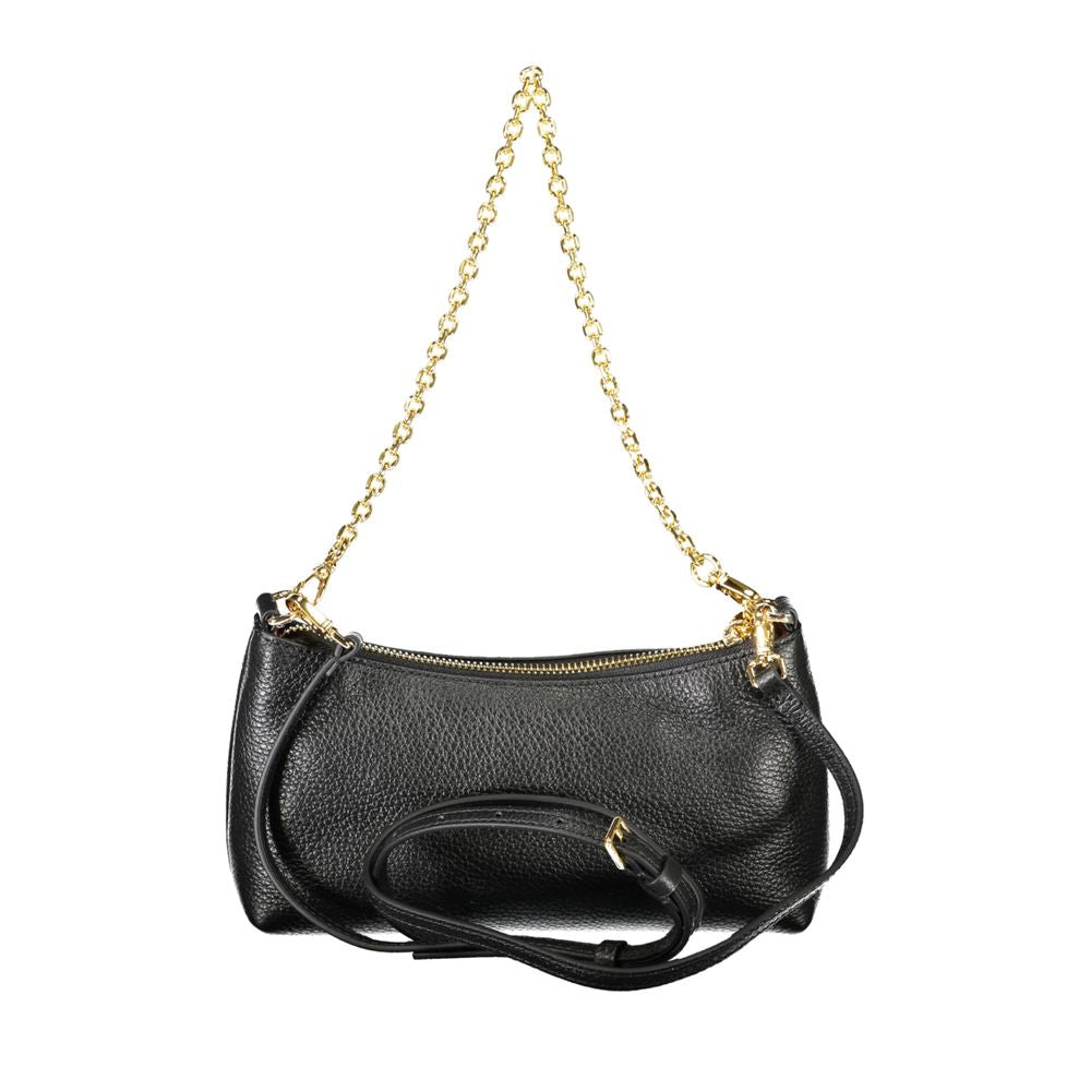 Coccinelle Black Leather Chain Shoulder Handbag