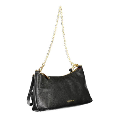 Coccinelle Black Leather Chain Shoulder Handbag