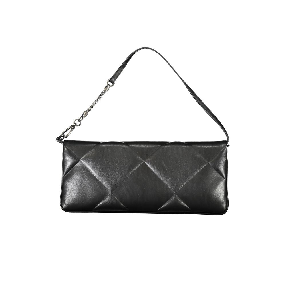 Calvin Klein Black Leather Effect Shoulder Handbag