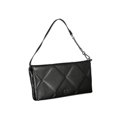 Calvin Klein Black Leather Effect Shoulder Handbag