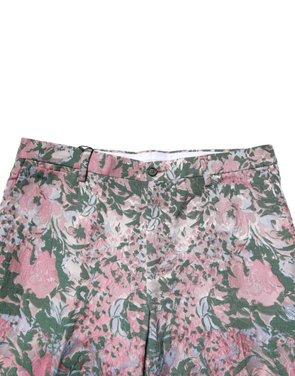 Dolce & Gabbana Men's Tapered Leg Acetate Cotton Nylon & Viscose Jeans - Multicolor Floral Jacquard