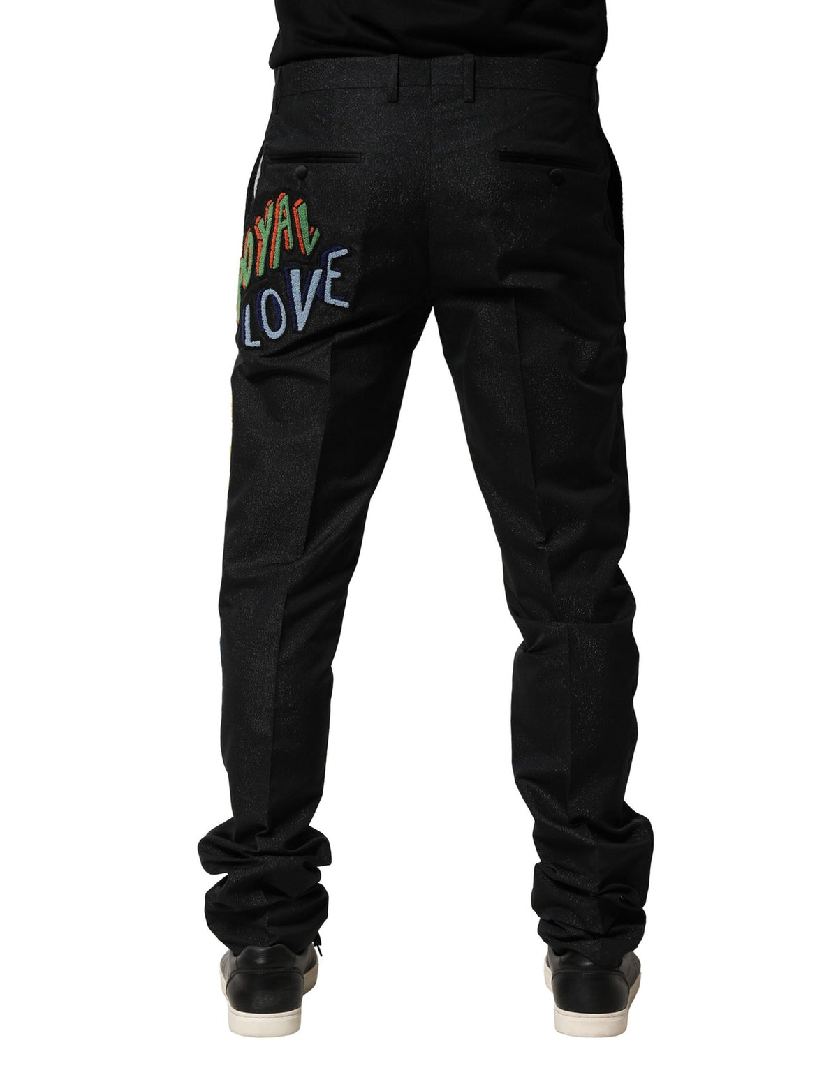 Dolce & Gabbana Men's Tapered Leg Silk Viscose Nylon & Acetate Jeans - Black