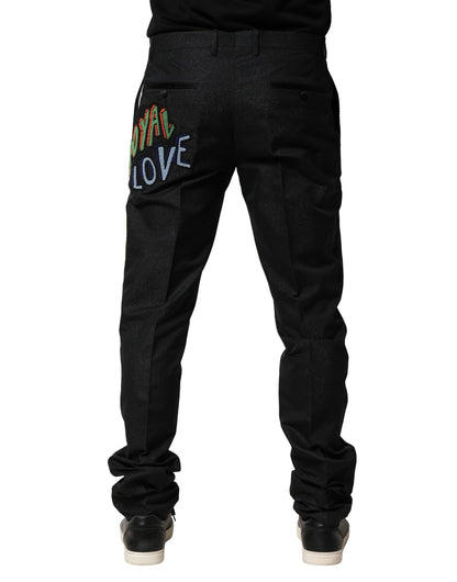 Dolce & Gabbana Men's Tapered Leg Silk Viscose Nylon & Acetate Jeans - Black