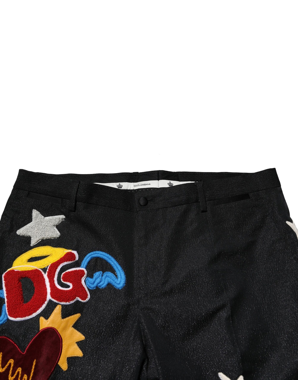 Dolce & Gabbana Men's Tapered Leg Silk Viscose Nylon & Acetate Jeans - Black