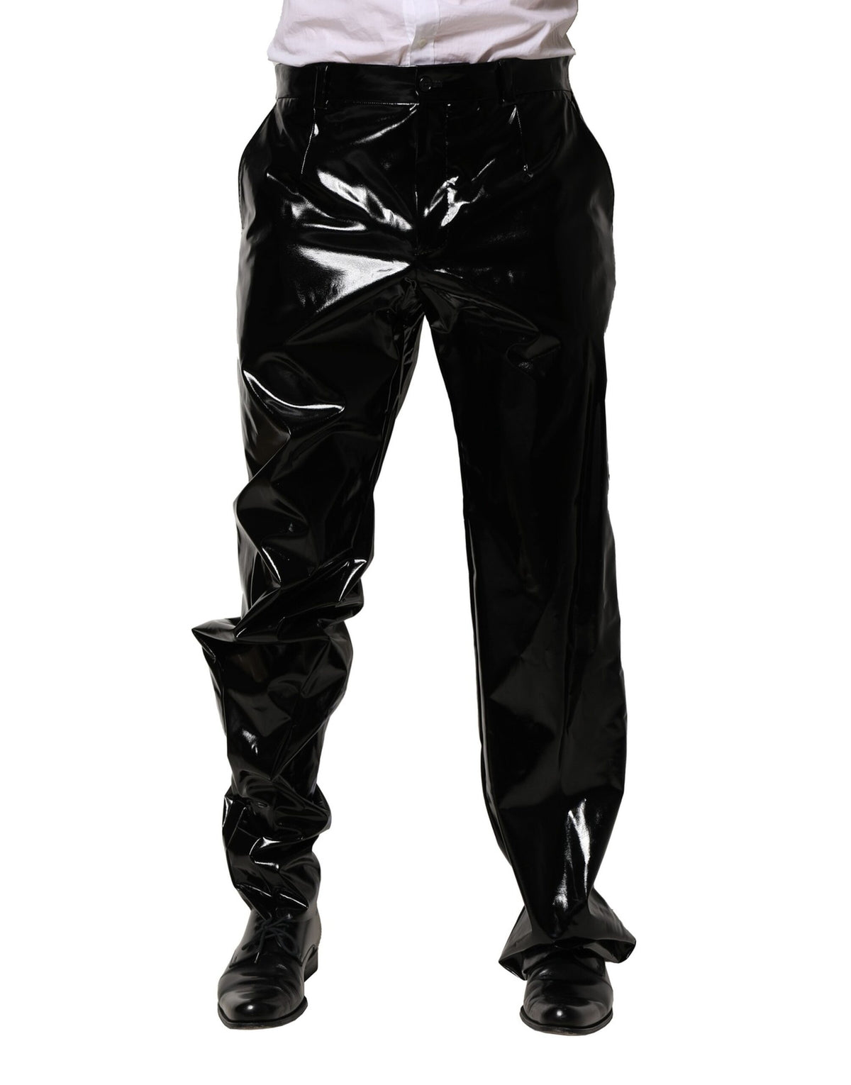 Dolce & Gabbana Men's Straight Stretch Nylon Jeans - Black