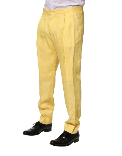 Dolce & Gabbana Men's Tapered Leg Flax Jeans - Yellow