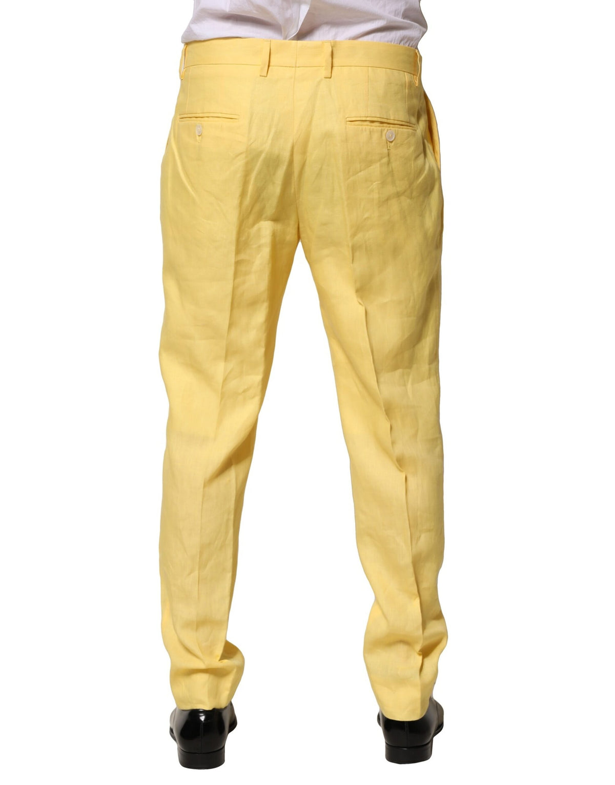 Dolce & Gabbana Men's Tapered Leg Flax Jeans - Yellow