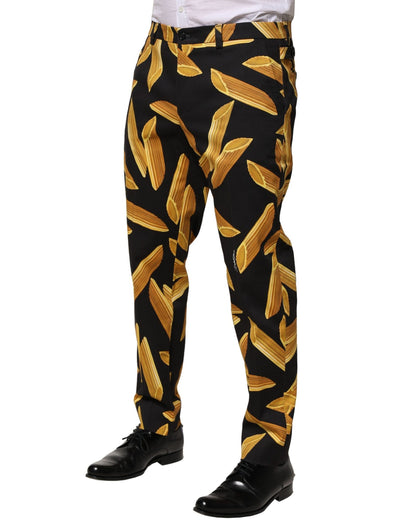 Dolce & Gabbana Men's Tapered Leg Stretch Cotton Jeans - Black Print