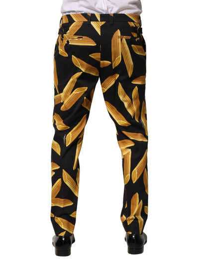 Dolce & Gabbana Men's Tapered Leg Stretch Cotton Jeans - Black Print