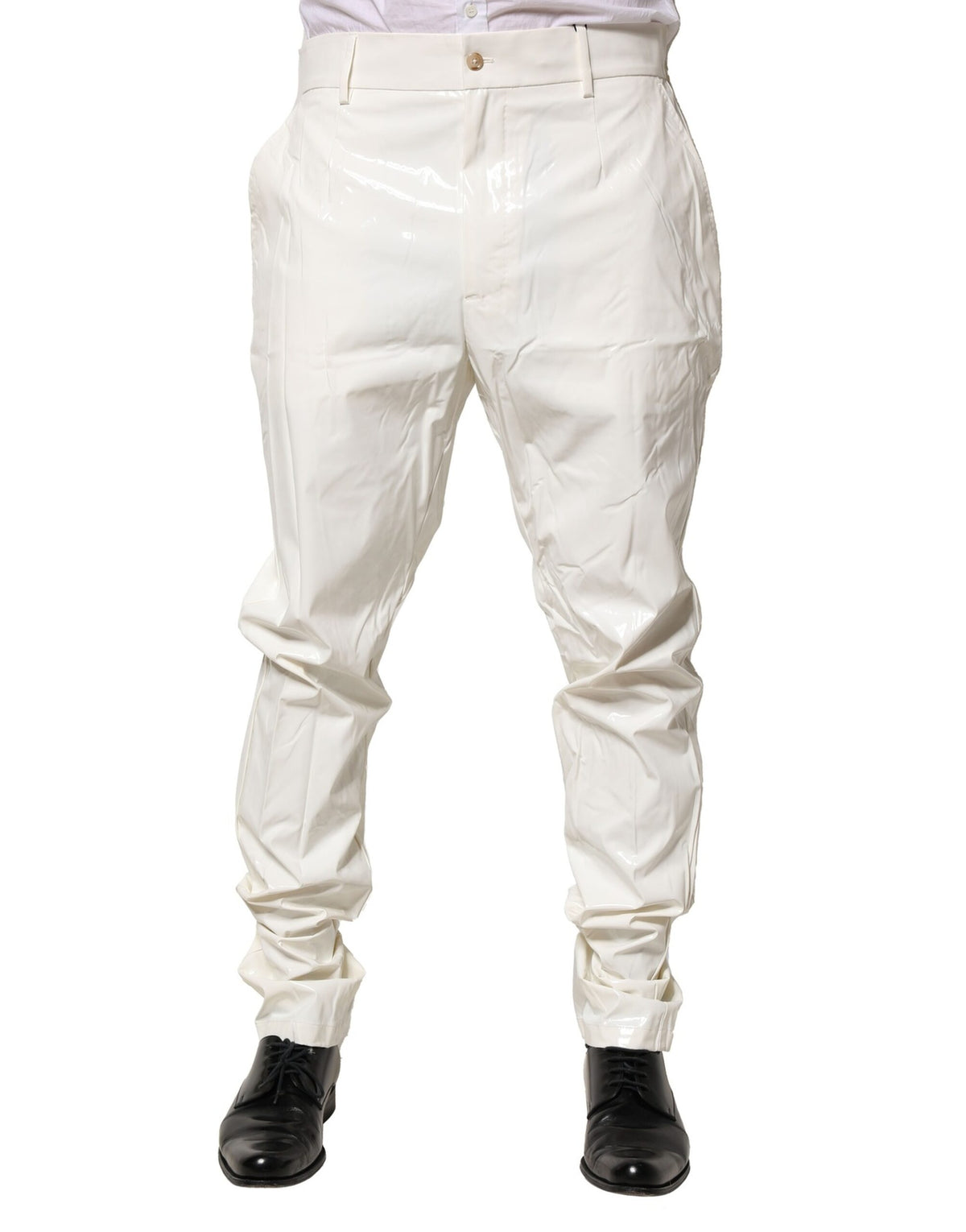 Dolce & Gabbana Men's Tapered Leg Stretch Nylon Jeans - White