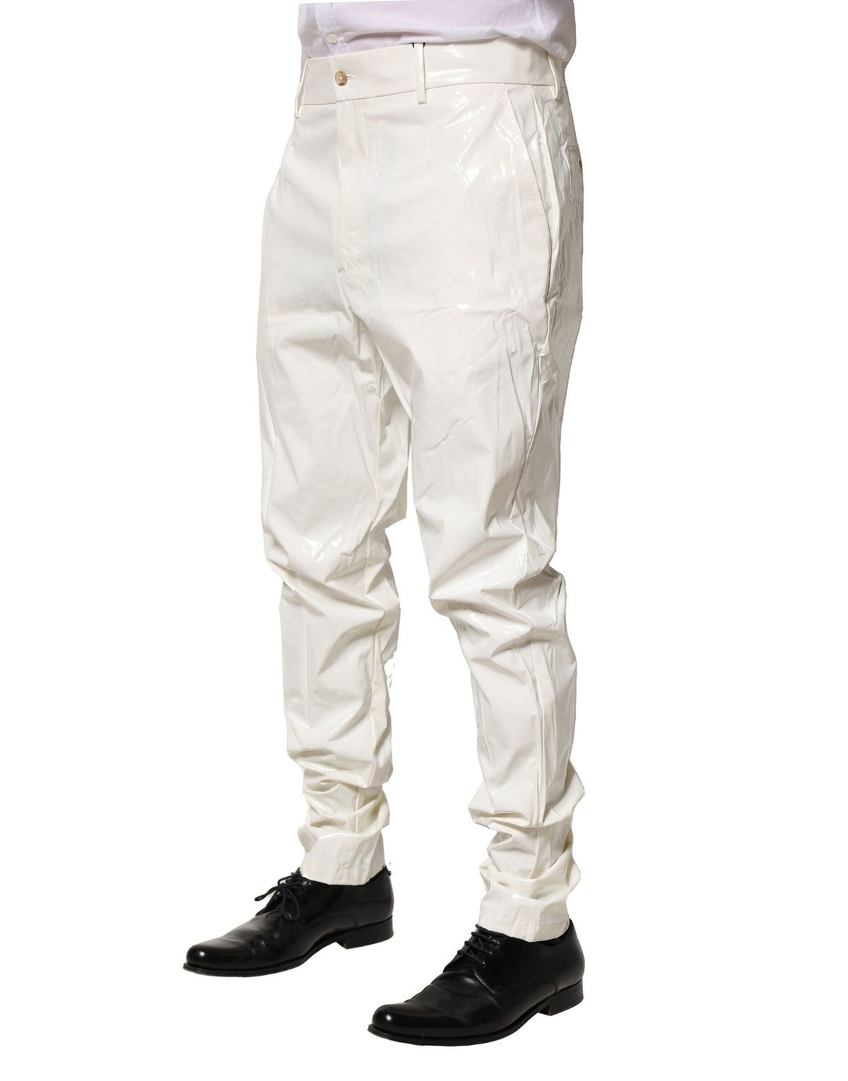 Dolce & Gabbana Men's Tapered Leg Stretch Nylon Jeans - White
