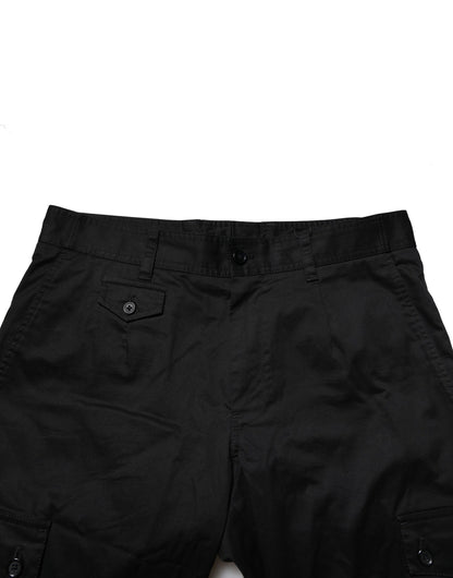 Dolce & Gabbana Black Cotton Dress Slim Formal Pants