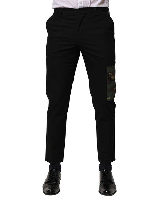 Dolce & Gabbana Black Cotton Cargo Dress Men Pants