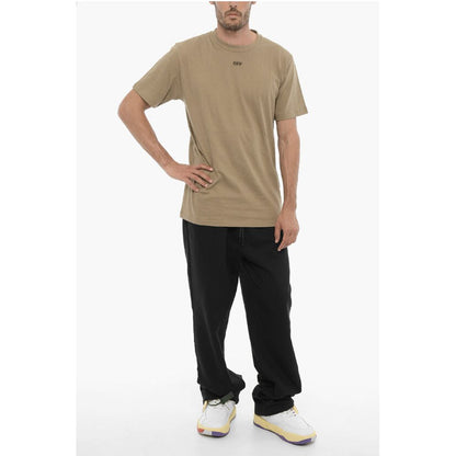 Off-White Slim Fit Crew-neck T-Shirt with Embroidered Logo