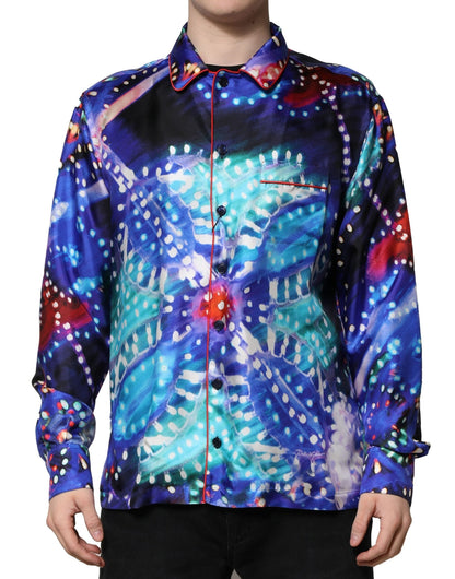 Dolce & Gabbana Men's Regular Fit Long-Sleeve Silk Shirt - Multicolor