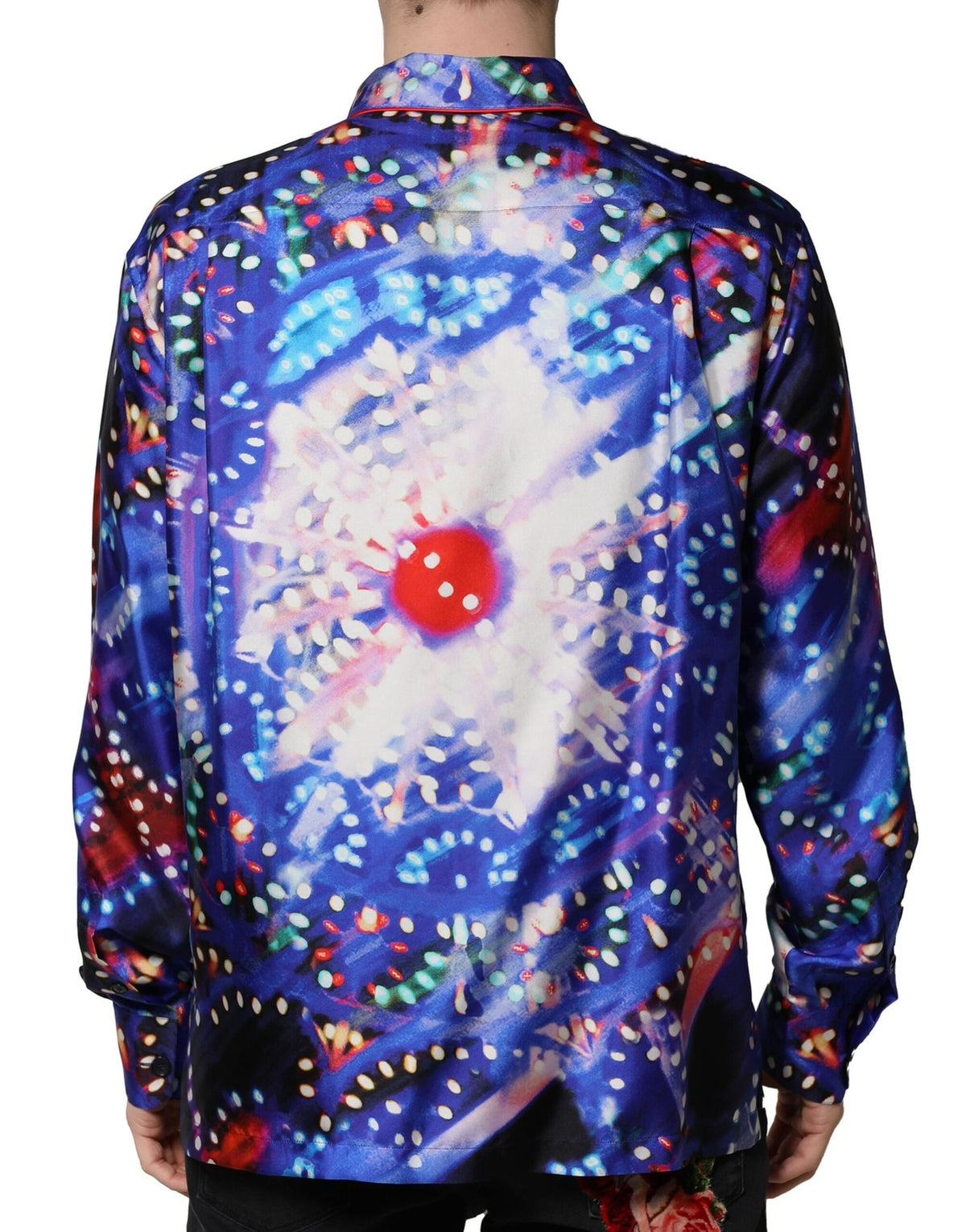 Dolce & Gabbana Men's Regular Fit Long-Sleeve Silk Shirt - Multicolor